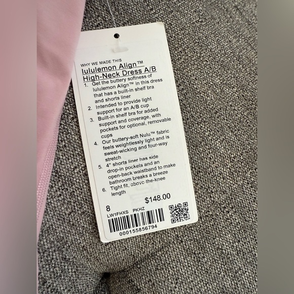 Lululemon Align High-Neck Dress Tennis Golf Pickle Ball Pink Haze Size 8 - Picture 9 of 11